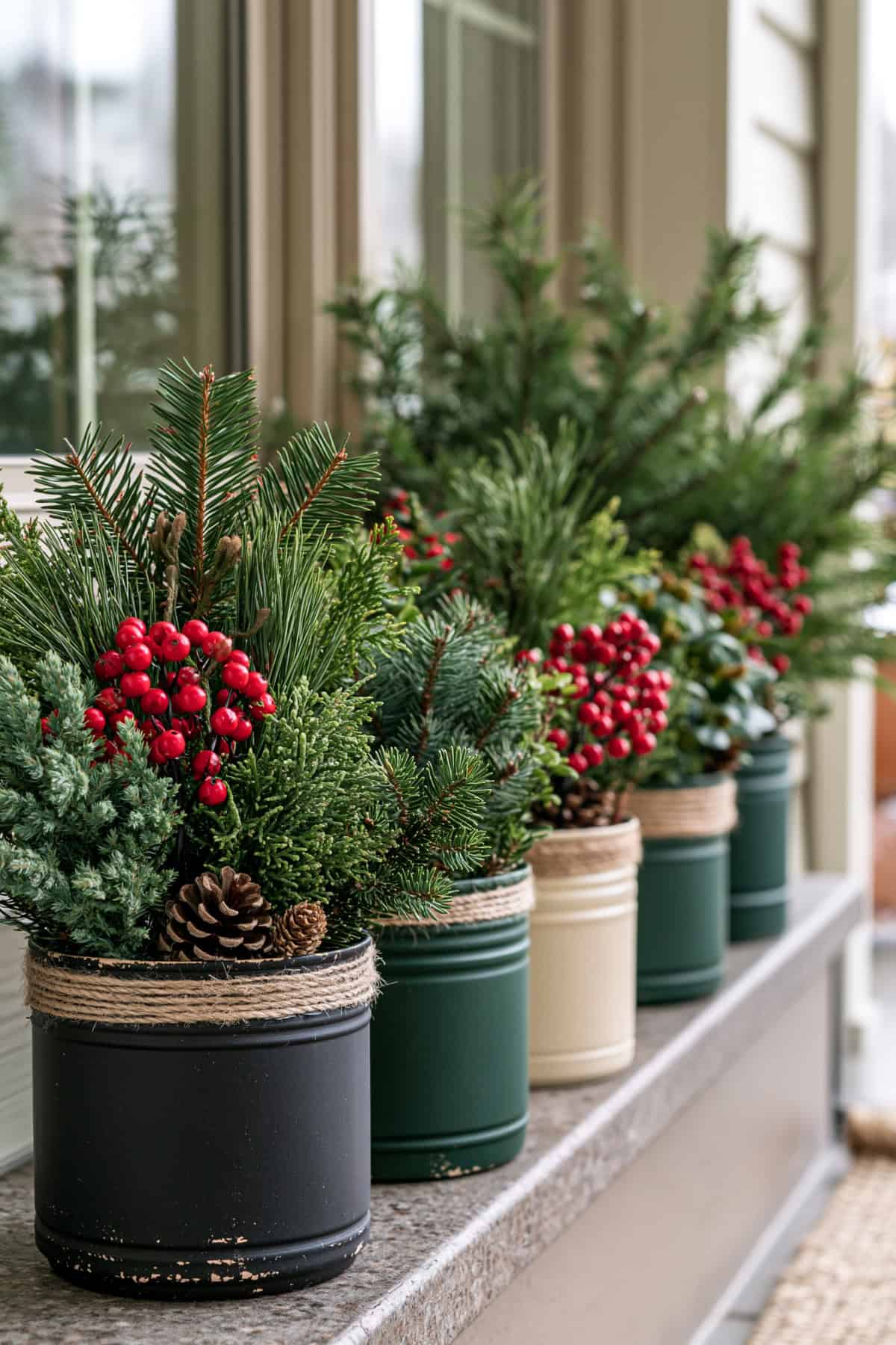 Recycled Tin Can Mini Christmas Planters
