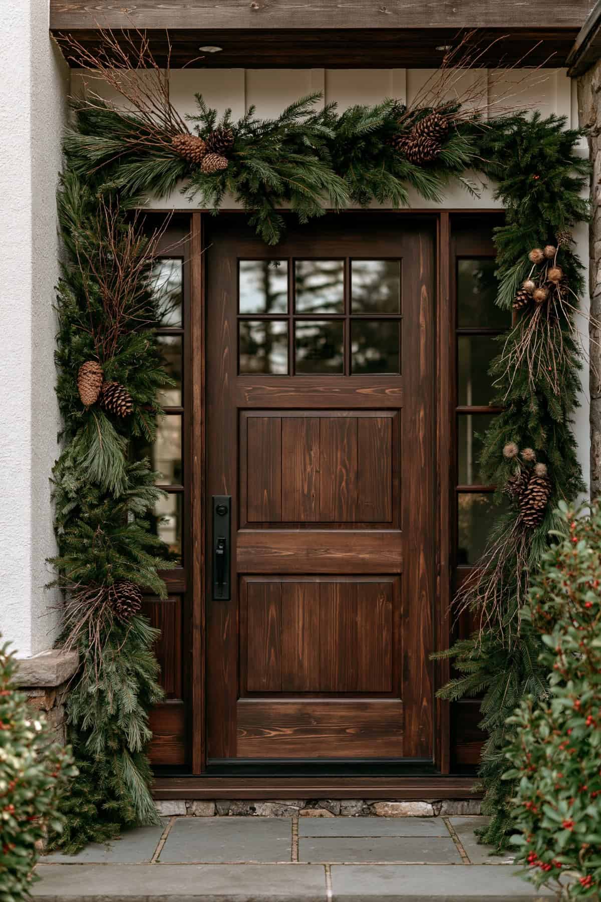 Rustic Garland Around A Barn-Style Doorway