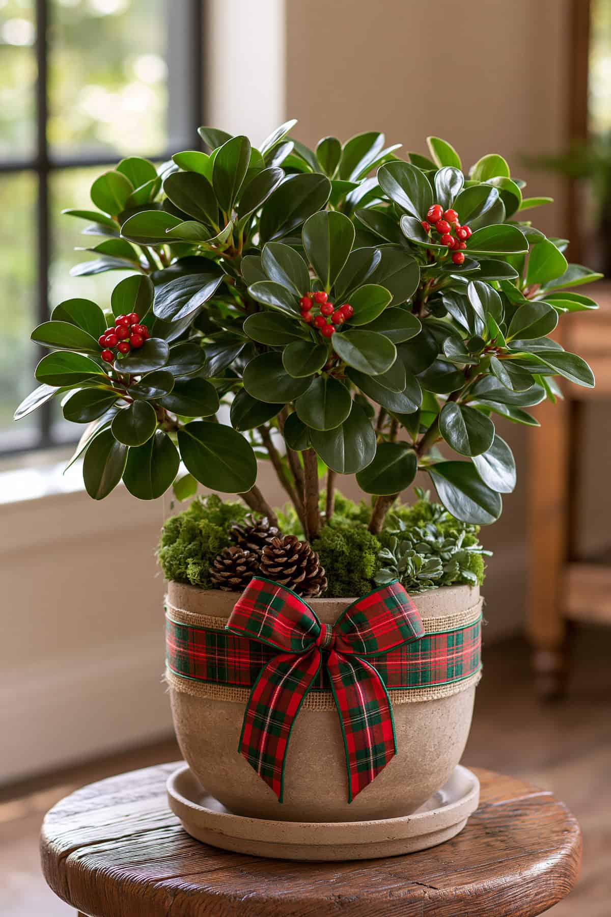 Use Plaid or Burlap Ribbon