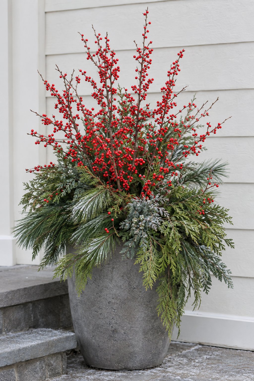 Winterberry And White Pine Arrangement